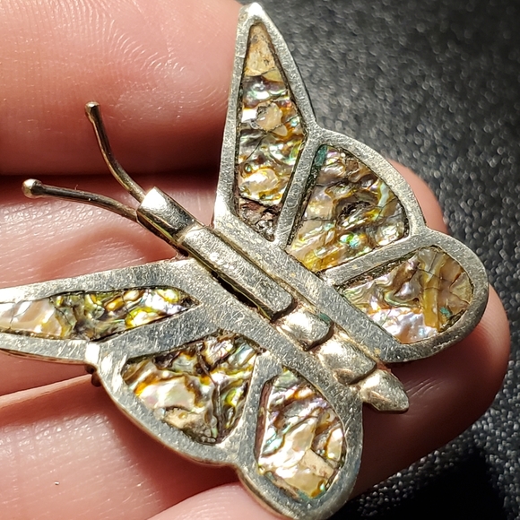 Butterfly Pendant with unique inlay 925 sterling silver - Picture 14 of 14
